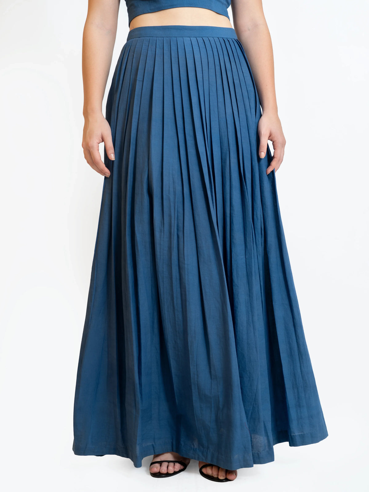 Blue Pleated Skirt