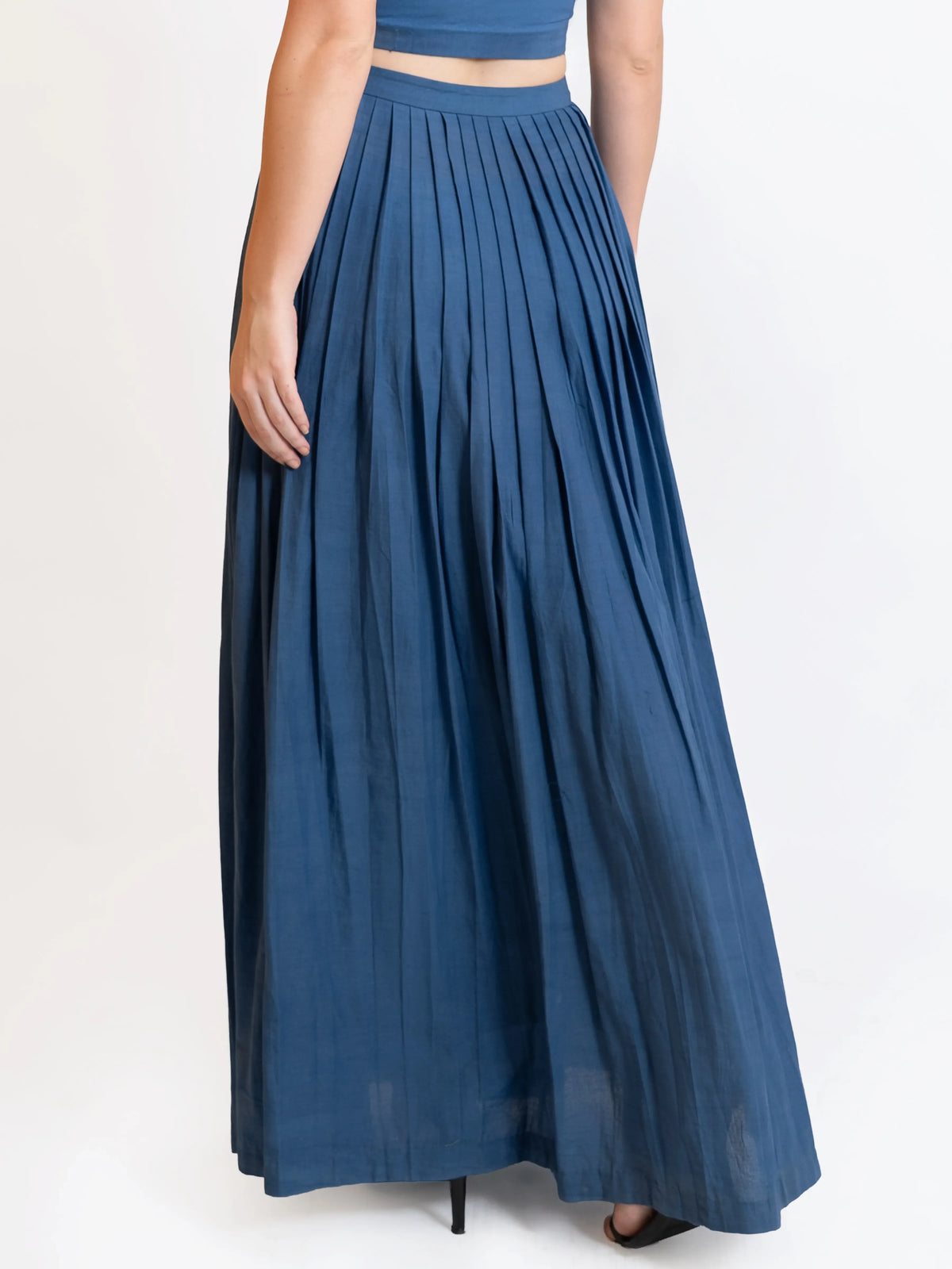 Blue Pleated Skirt