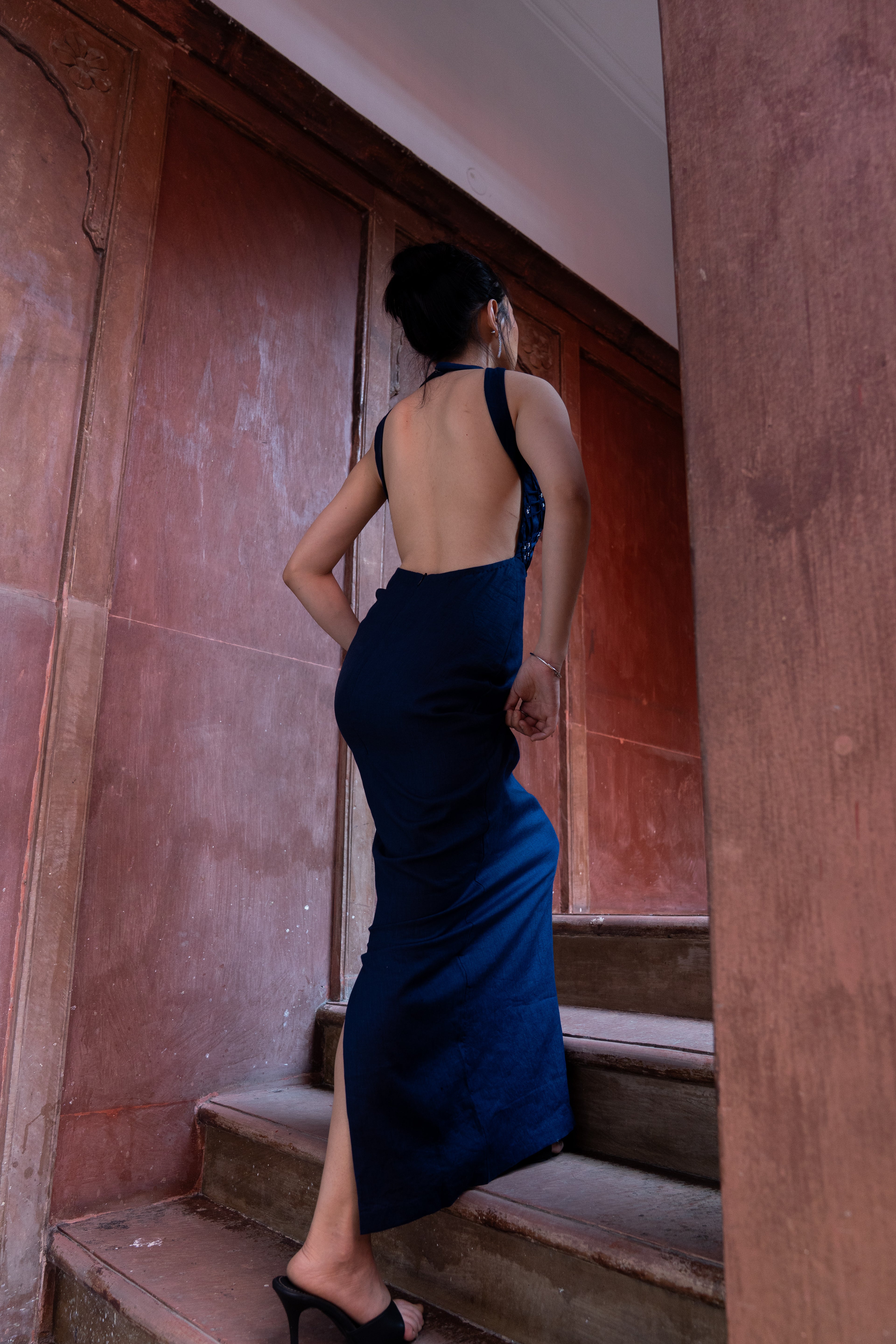 Midnight Blue Weave Dress