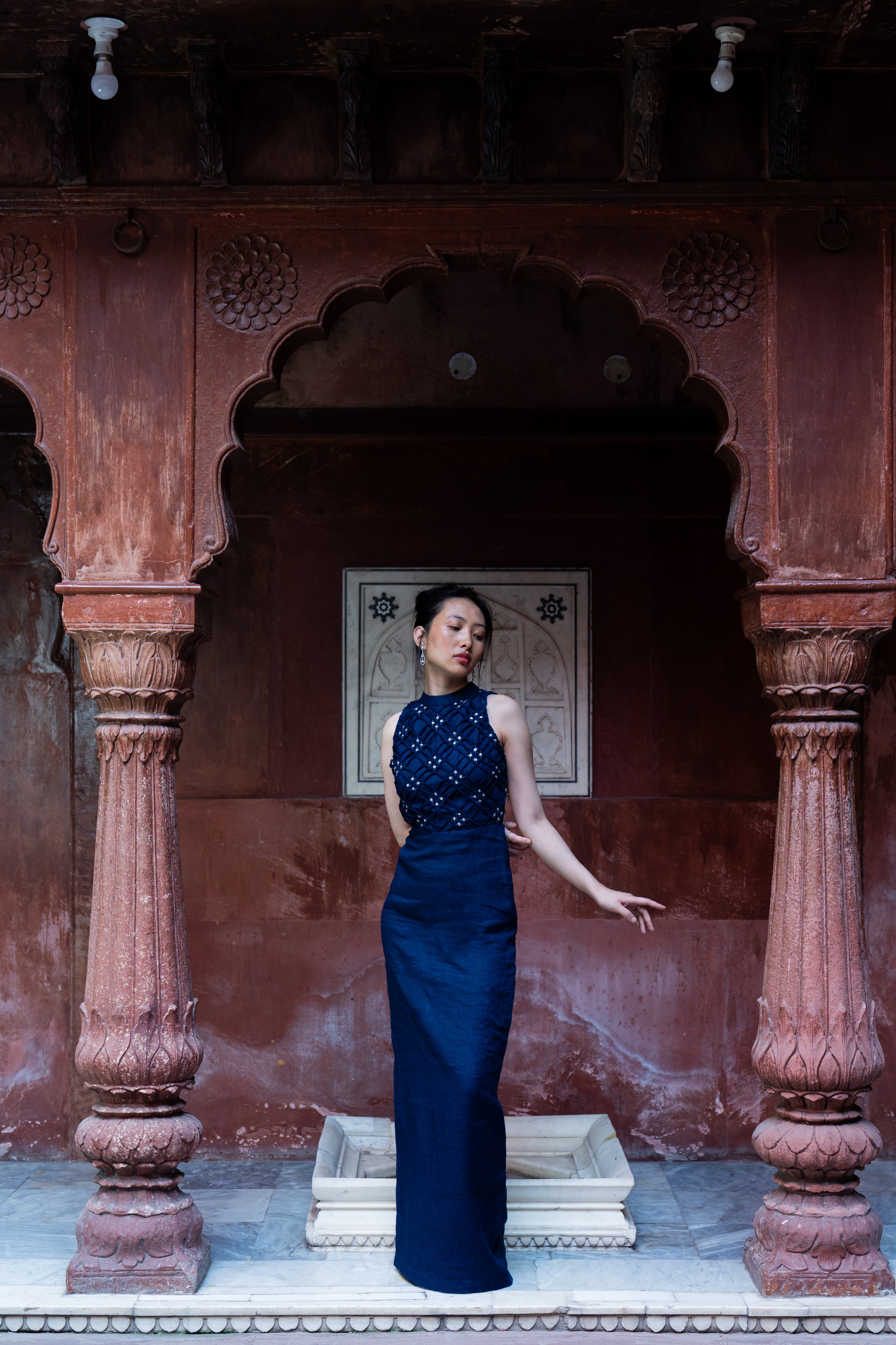 Midnight Blue Weave Dress
