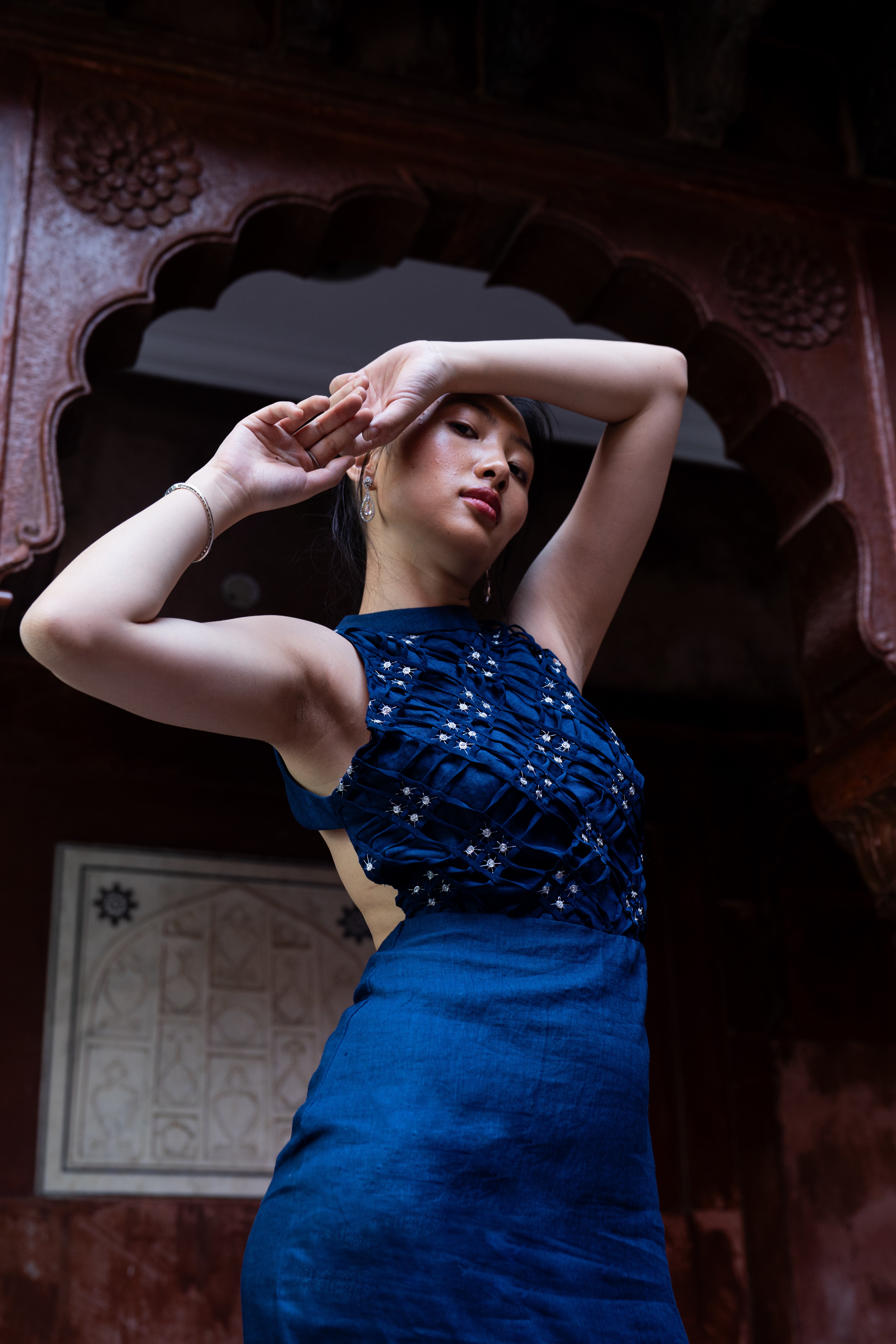 Midnight Blue Weave Dress