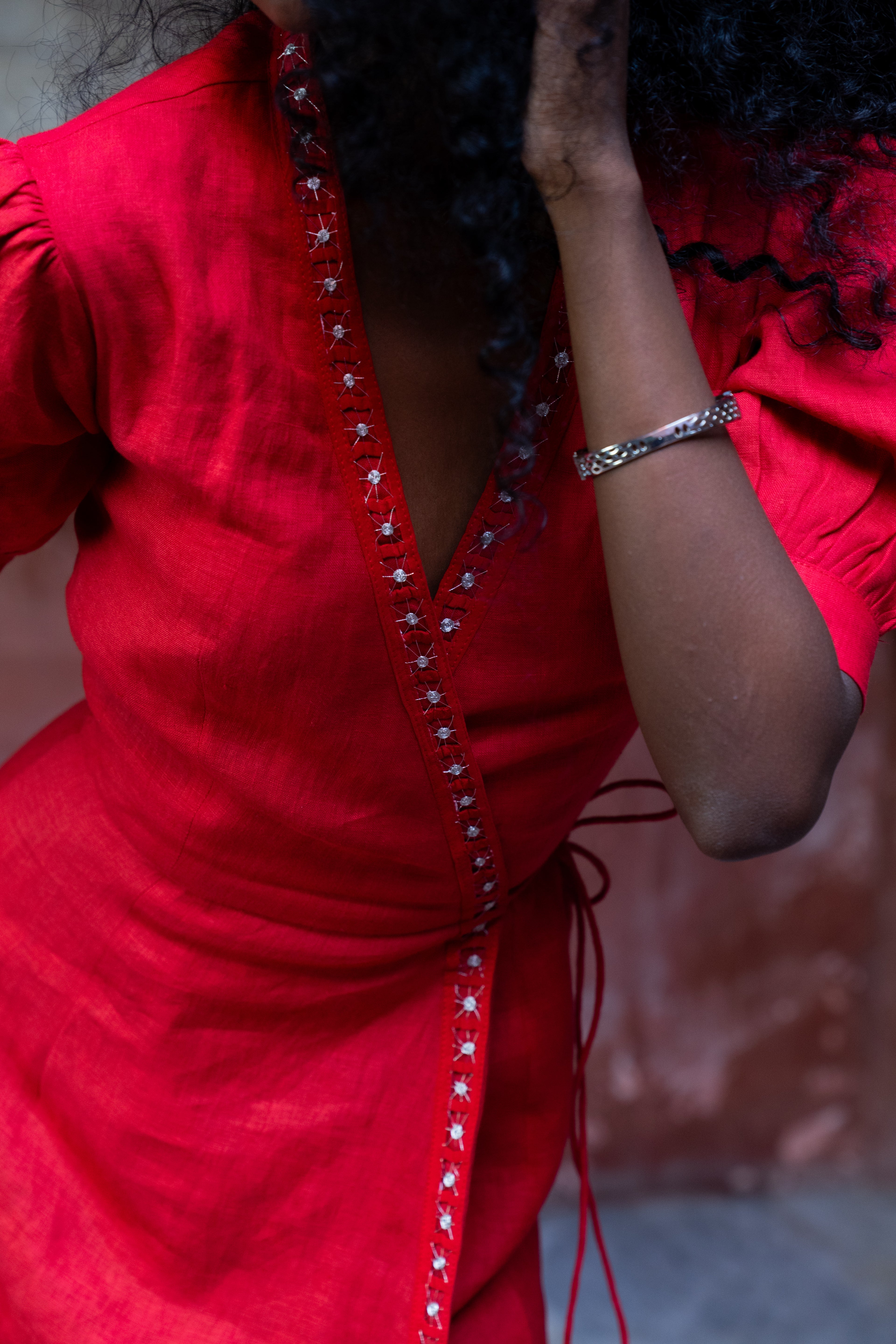 Rising Red Angrakha Dress