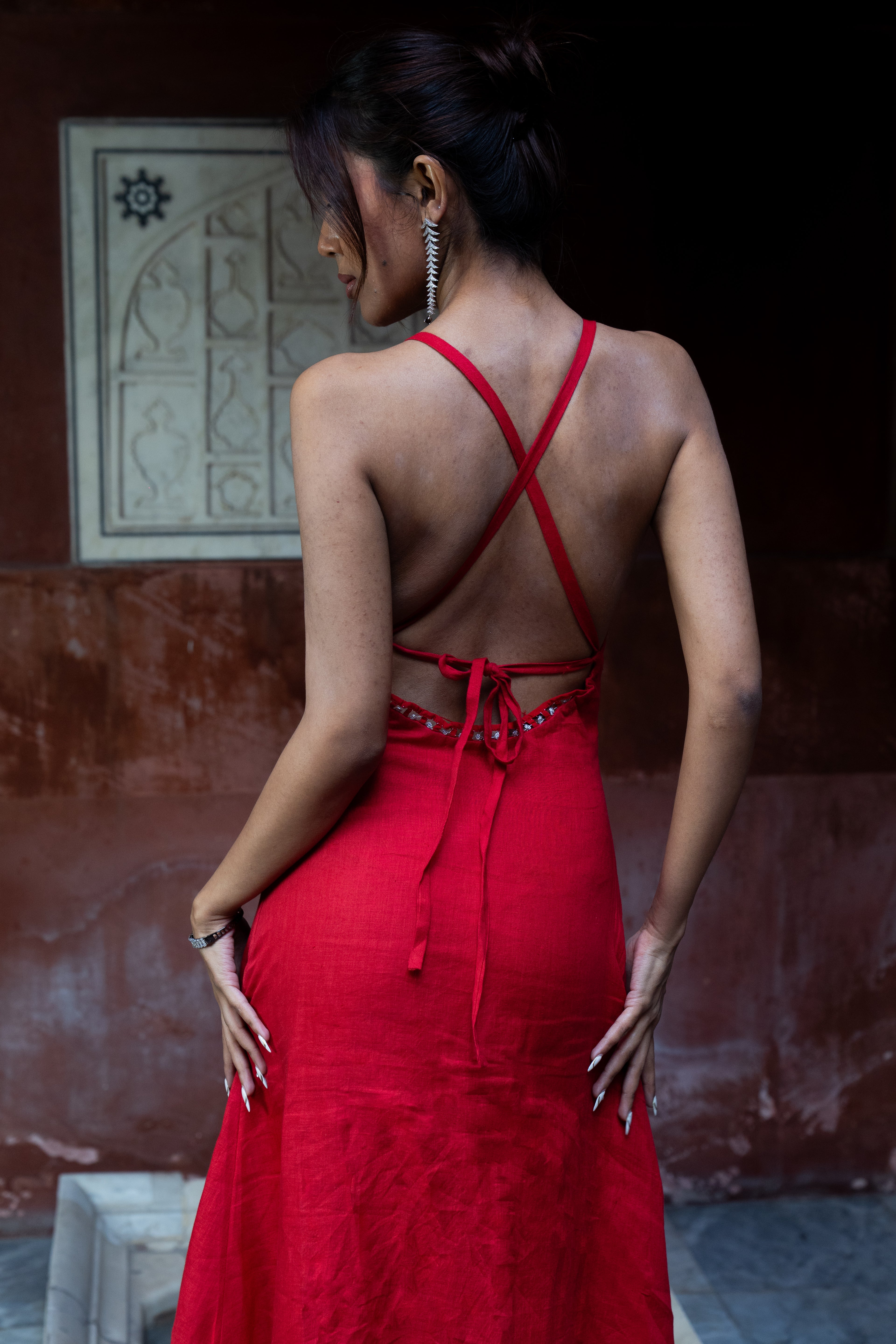 Rich Cherry Drift Dress