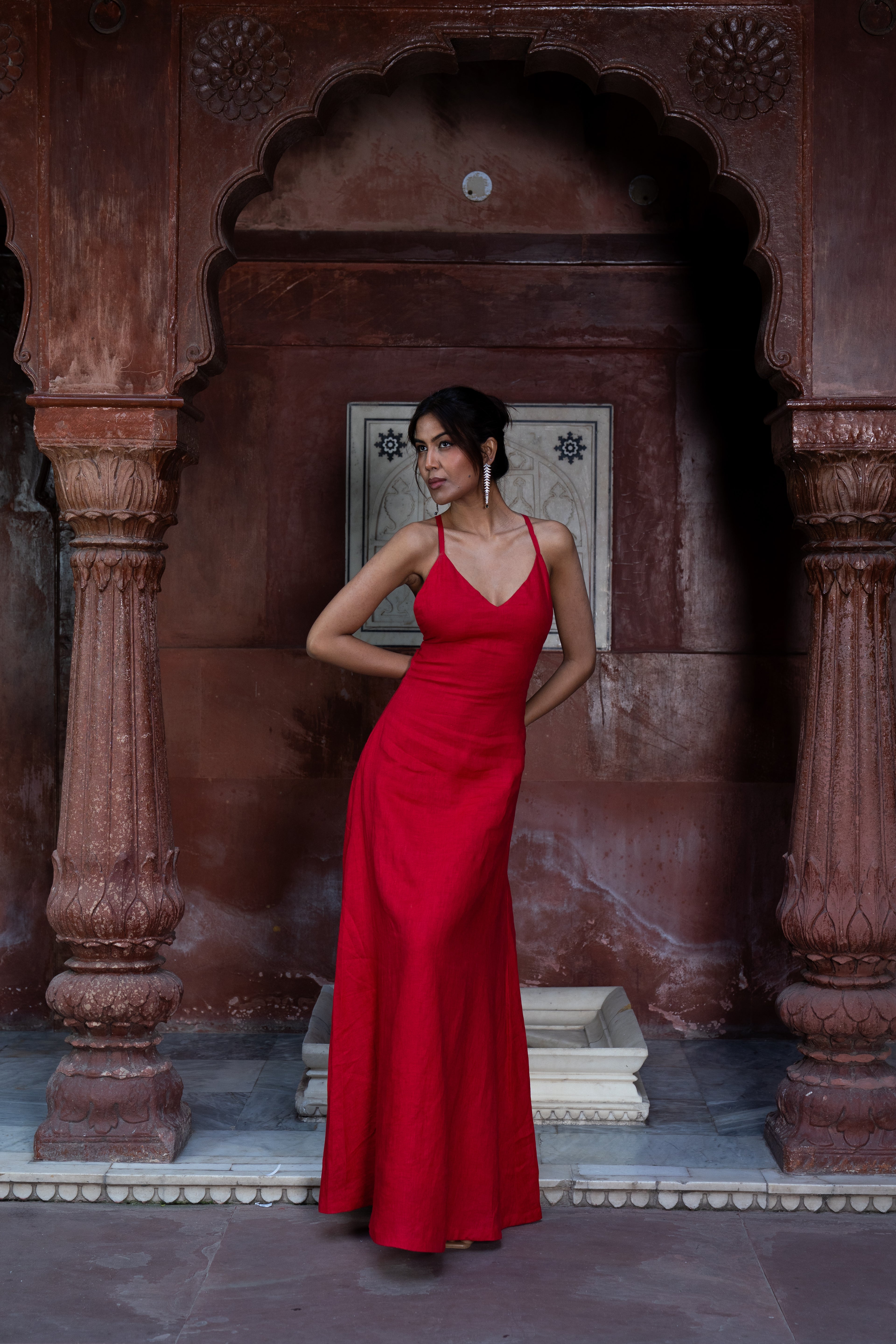 Rich Cherry Drift Dress