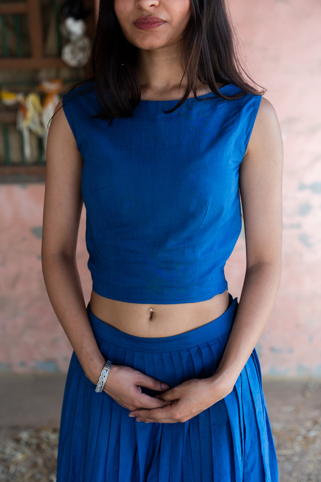 Blue Fitted Top