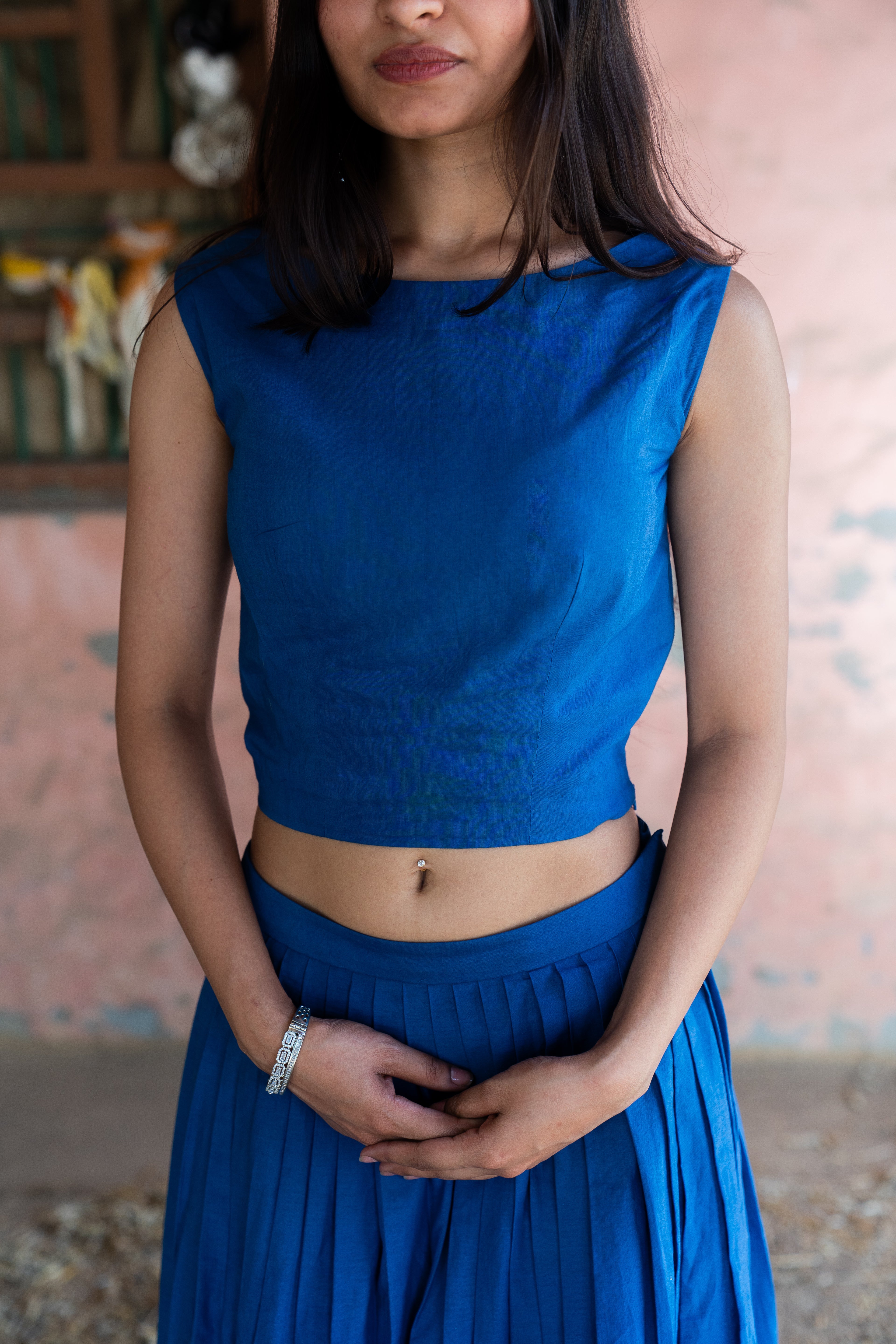 Blue Fitted Top