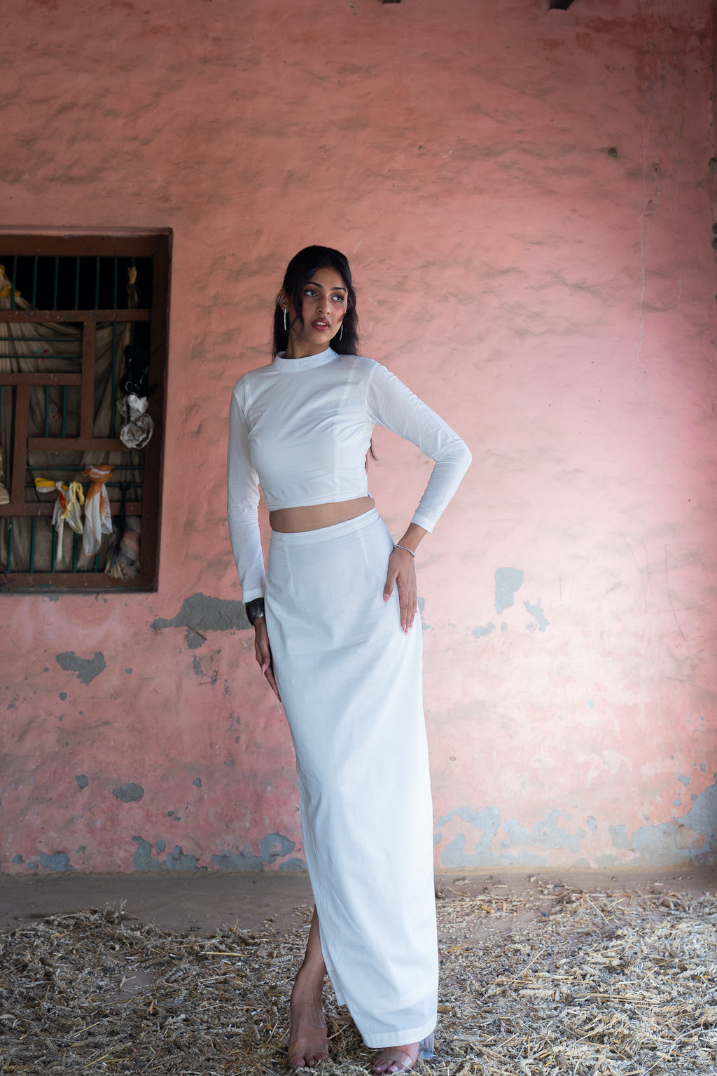 Ivory Straight Skirt