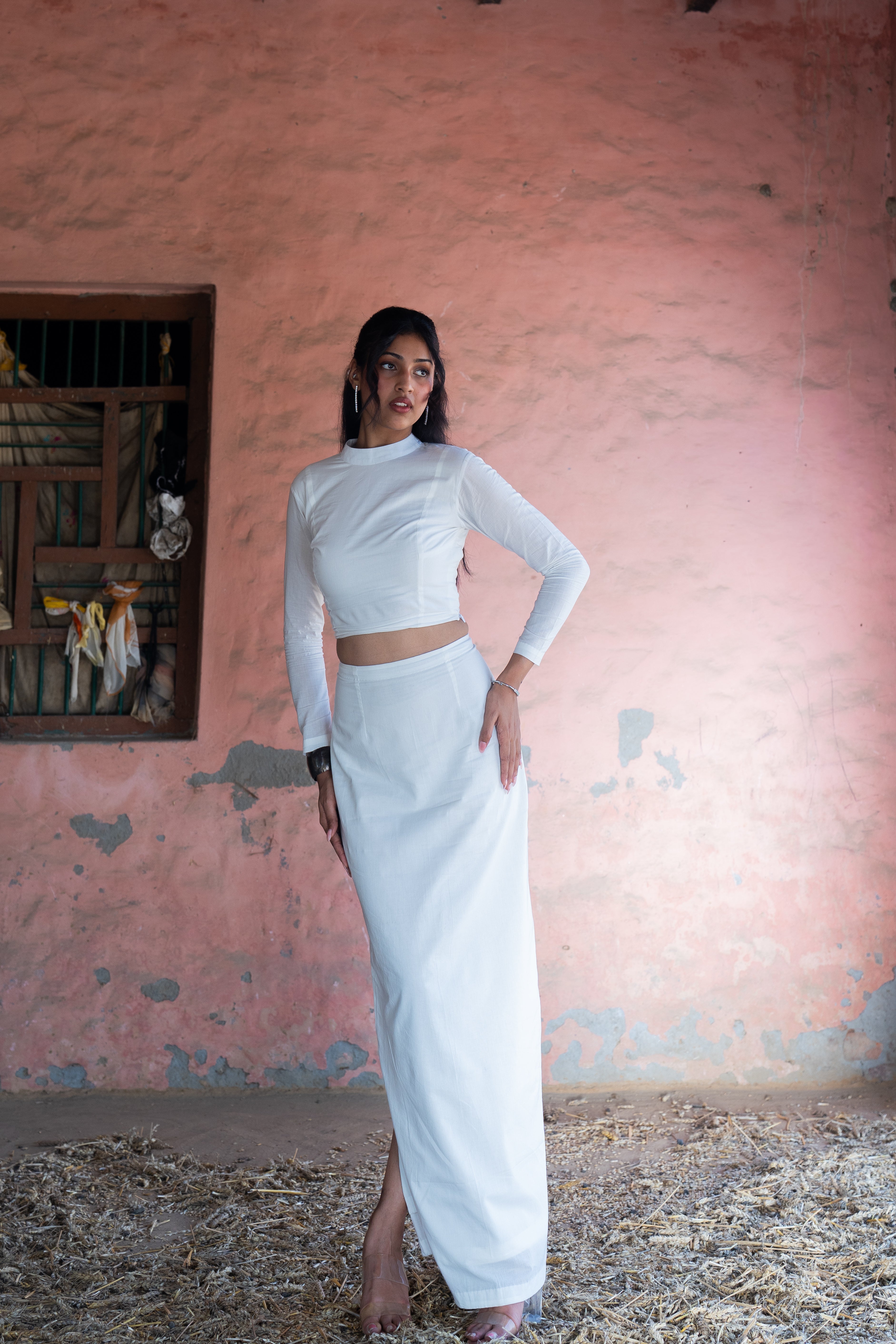 Ivory Straight Skirt