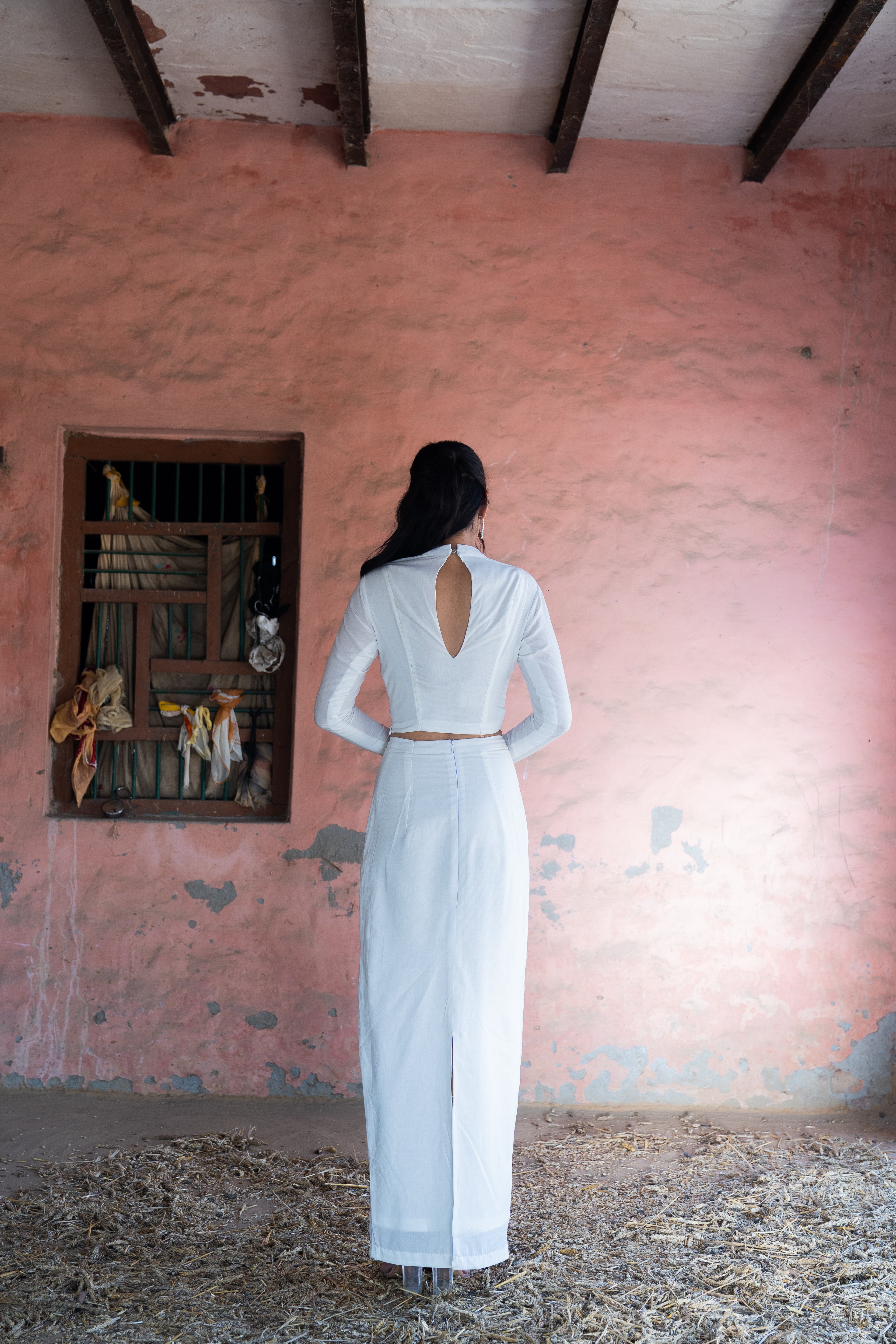 Ivory Straight Skirt