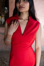 Red Column Dress