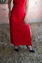 Red Column Dress