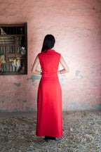 Red Column Dress