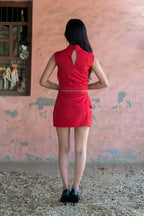 Red Structured Top