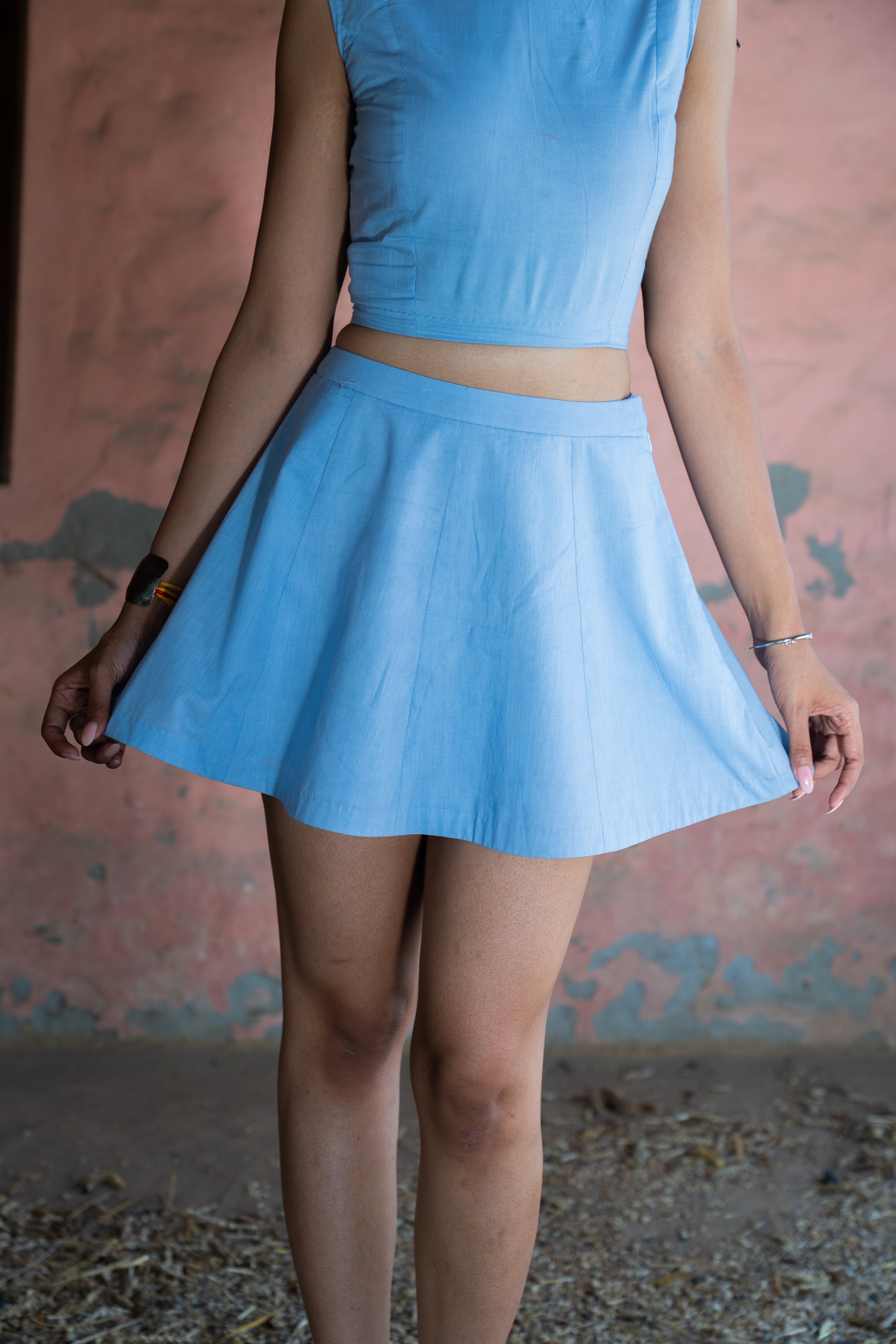 Sky Blue Mini Skirt