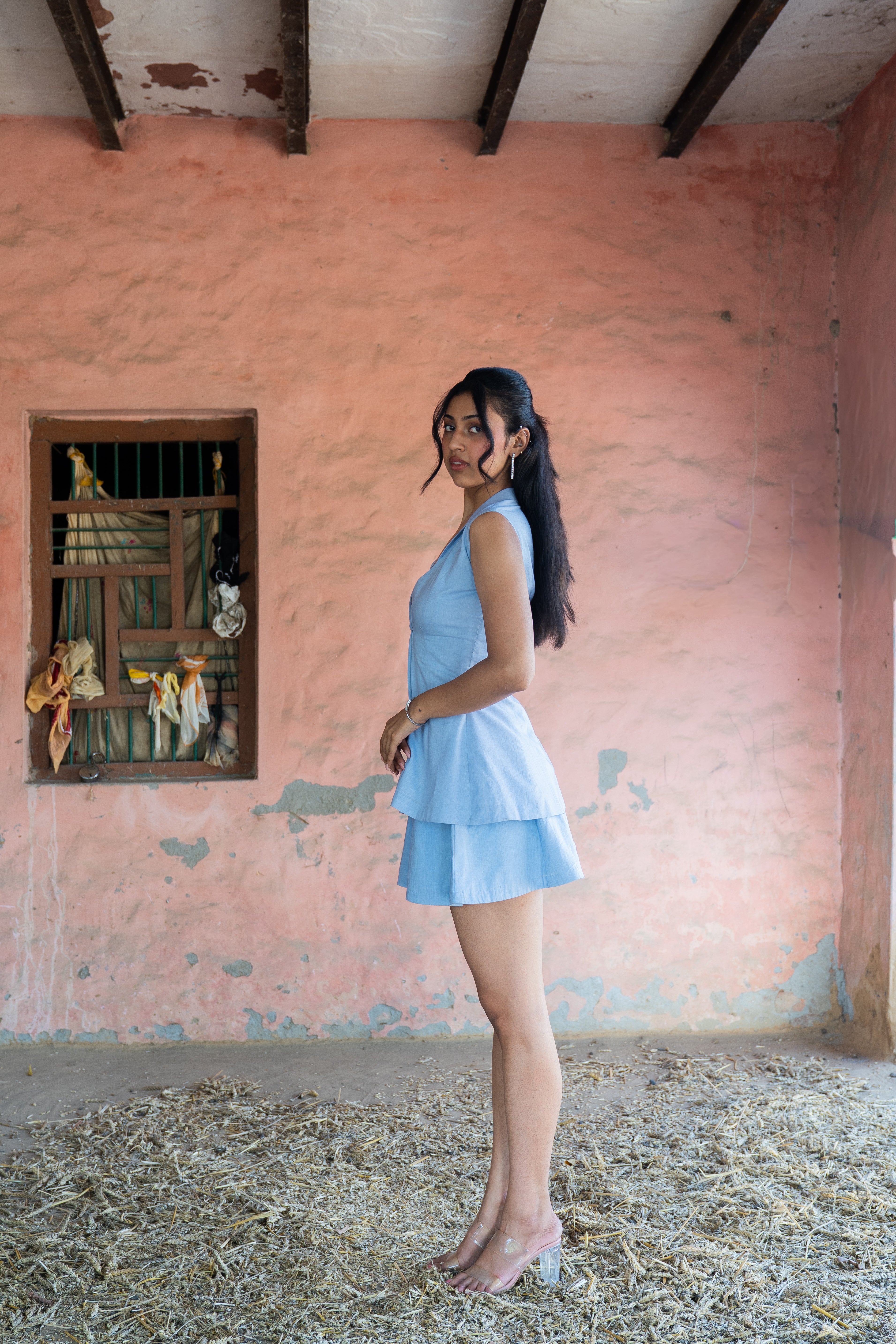 Sky Blue Tailored Top