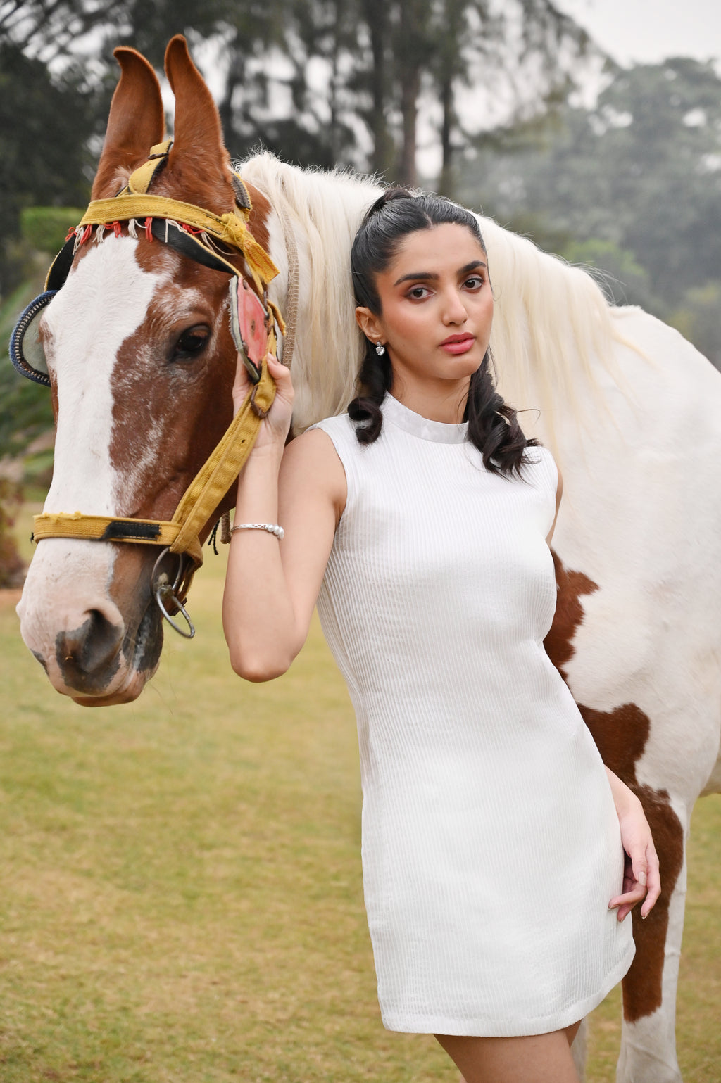 ivory pintuck mini dress luxury womenswear malang studios