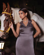 handcrafted luxury column silhouette dress contemporary design