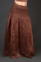 high waist mocha skirt minimal contemporary fashion india