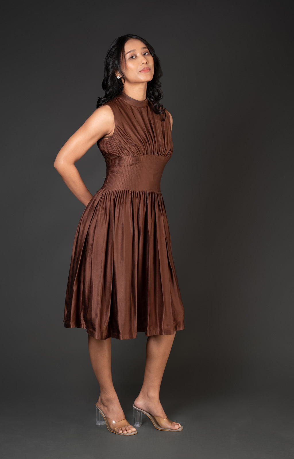 premium lightweight midi dress refined silhouette