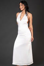 pure satin eveningwear sleek column silhouette
