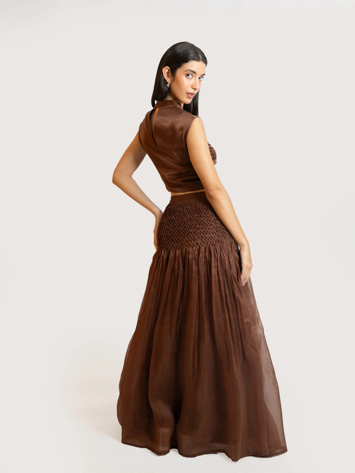 Mocha Textured Maxi Skirt