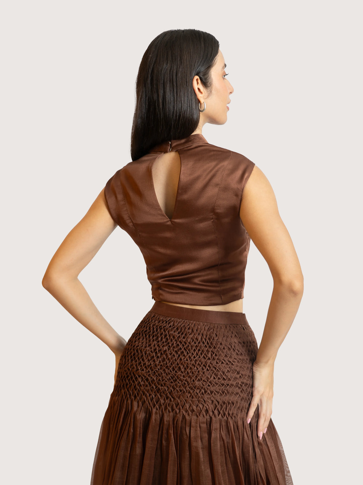 Mocha Textured Maxi Skirt