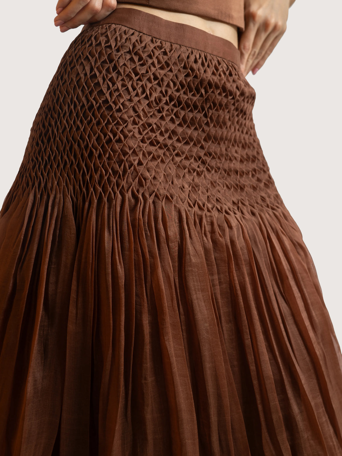 Mocha Textured Maxi Skirt