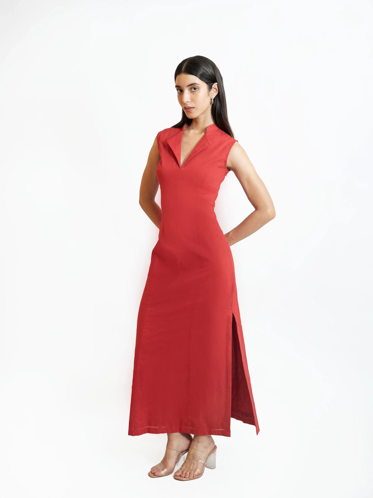 Red Column Dress