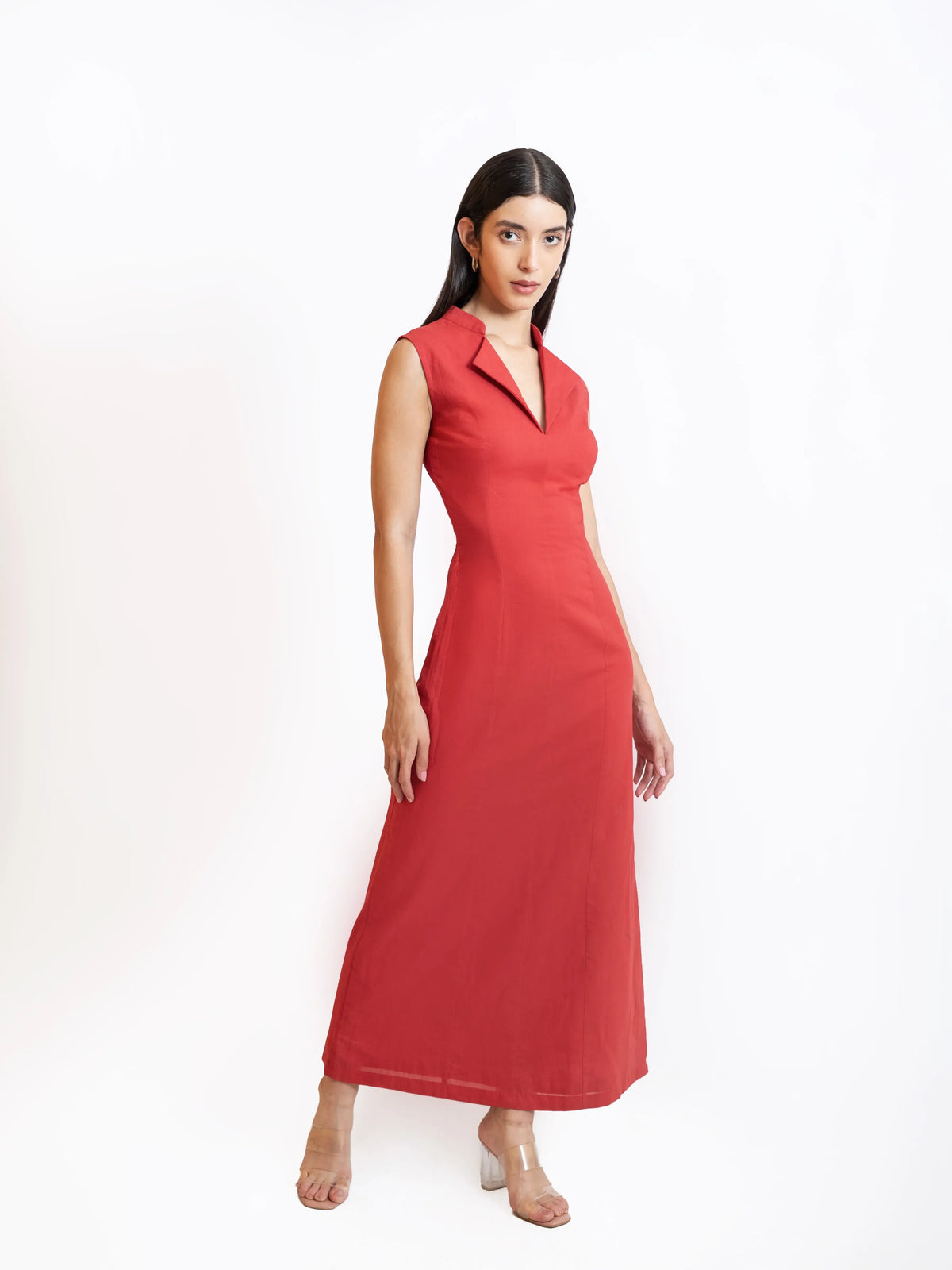 Red Column Dress