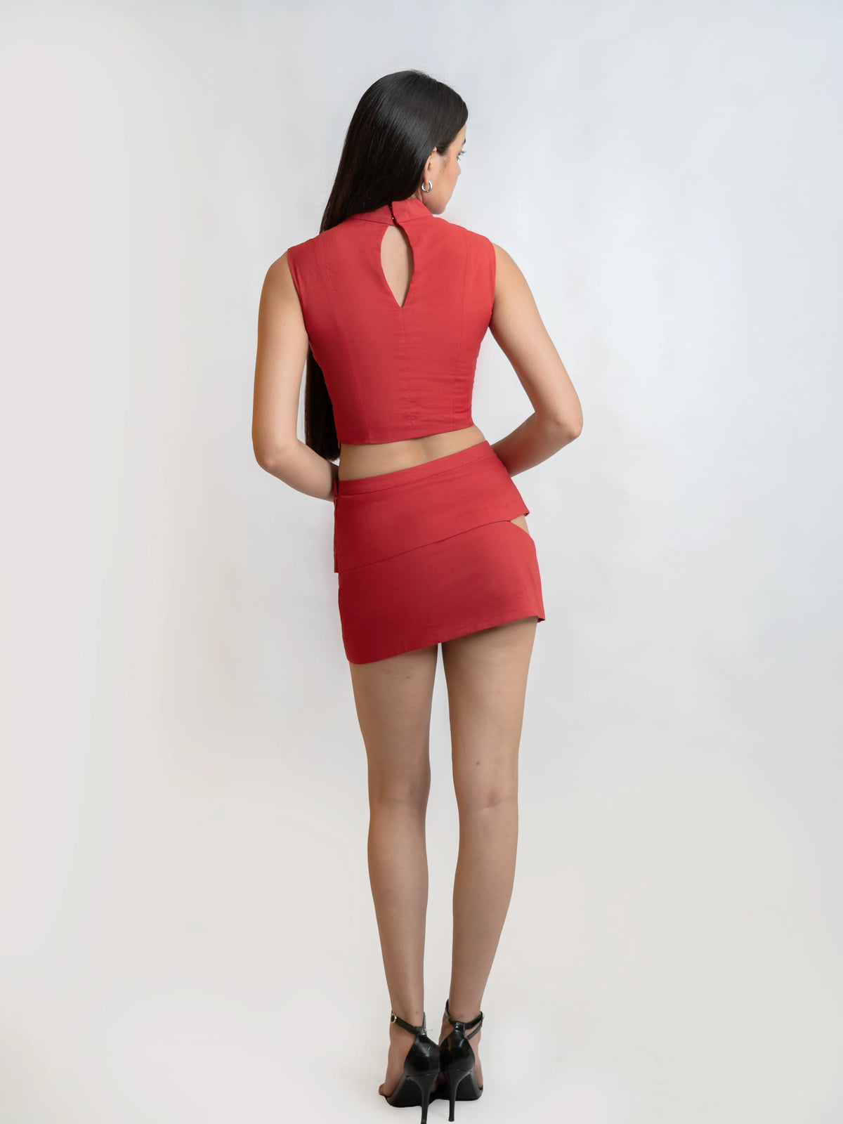 Red Structured Top
