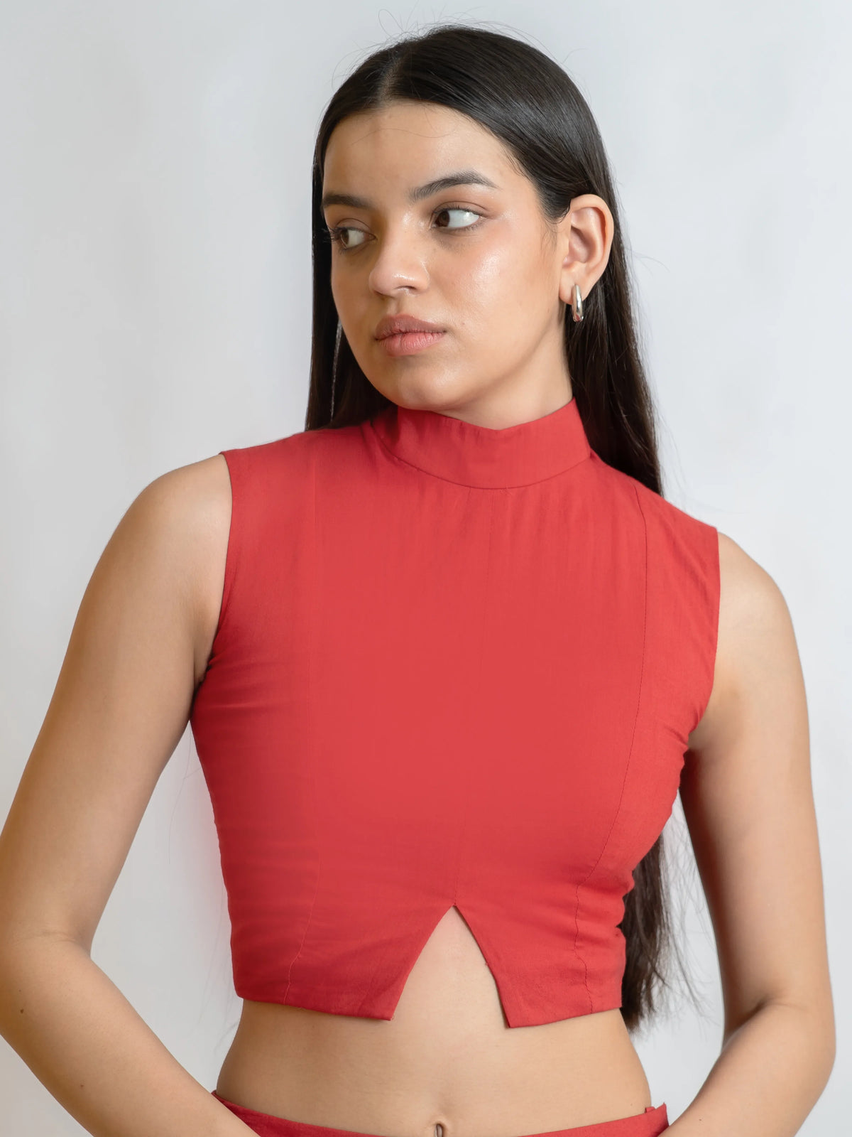 Red Structured Top