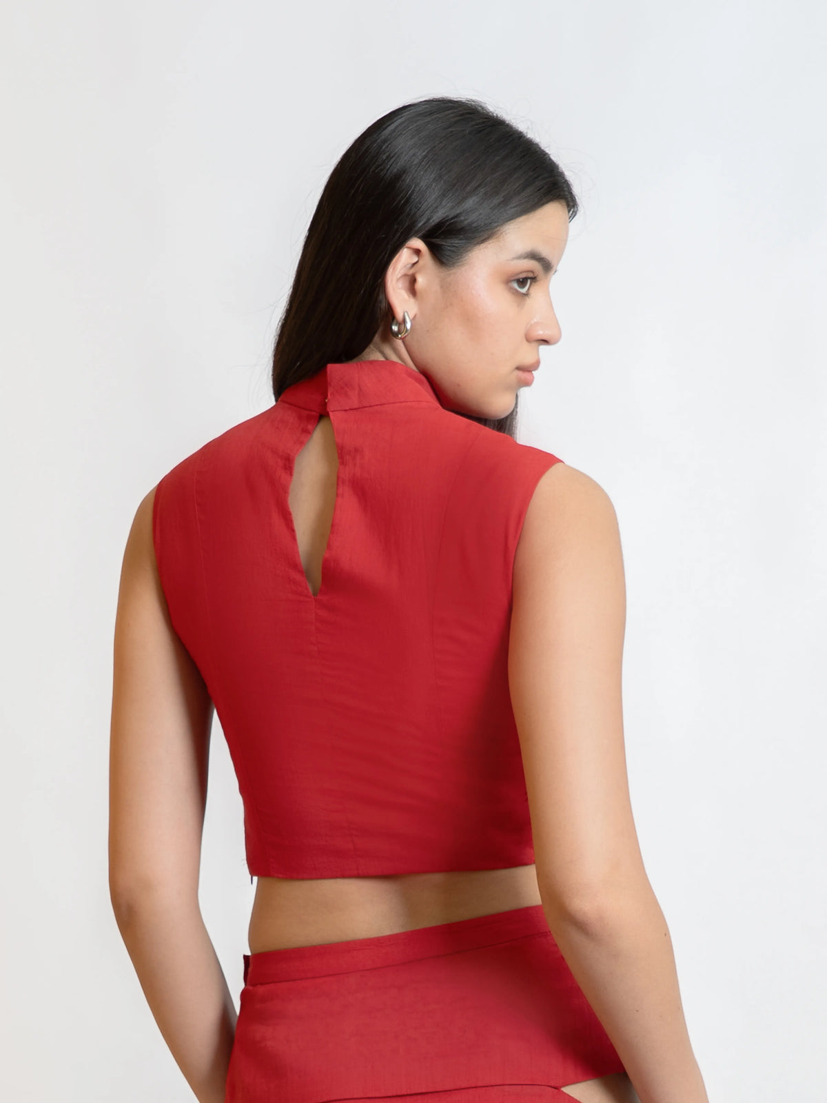 Red Structured Top
