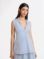 Sky Blue Tailored Top
