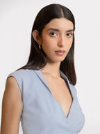Sky Blue Tailored Top