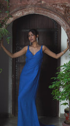 Lapis Drape Dress