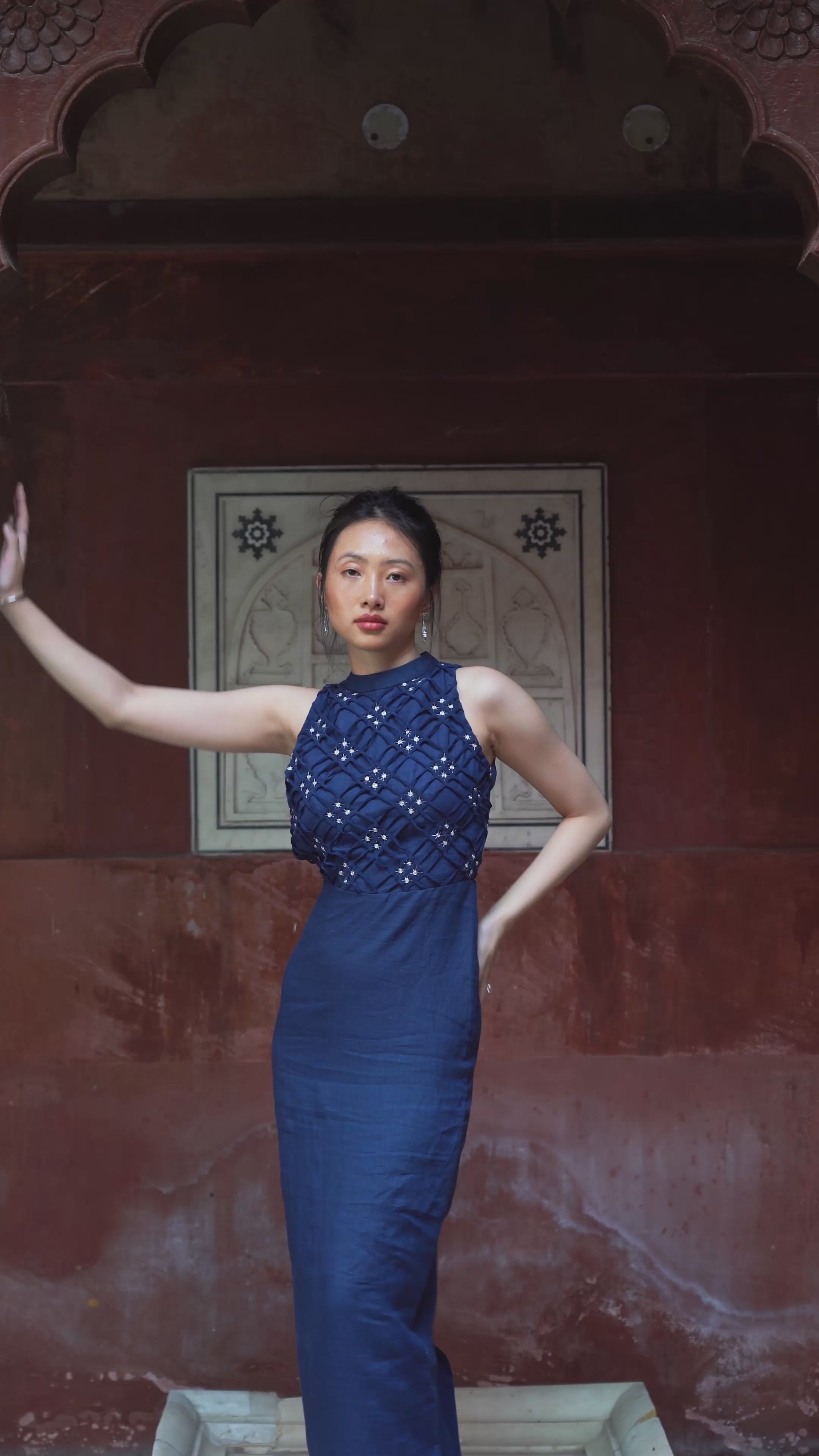 Midnight Blue Weave Dress