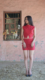 Red Structured Top